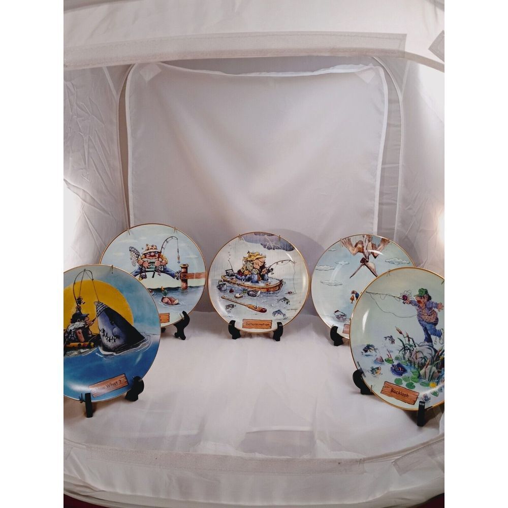 Set Of 5 Gary Patterson The‎ Art Of Fishing Plates 8 Inch Numbered